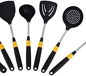 HAYNAH Silicone Kitchen Utensils Set, Cooking Utensils Set, Silicone Set with Stainless Steel Handle, Kitchen Gadgets Tools Set for Cooking and Baking Spatula Set