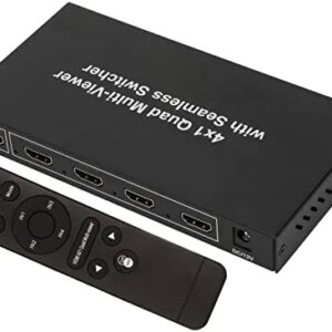 HD Multimedia Interface Video Switcher, Mini Metal Case, Stable Transmission, 4 in 1 Heat Emission Hole, 1080P HD Multimedia Interface Splitter for HDTV 4 in 1 Out Splitter US Plug