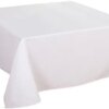 HIGHFLY Linen Square Tablecloth 52 X 52 Inch Waterproof White Tablecloth for Home Kitchen Dining Room