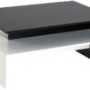 HOMCOM Modern Coffee Table, 2-Tier Rectangular Center Table with Storage Shelves for Living Room, Black/White