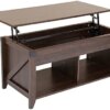 HOSEOKA Farmhouse Lift Top Coffee Table with Storage, Rustic Wood Coffee Table for Living Room, Gas Spring Support, 41 Inch