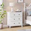 Hasuit 3 Drawer Dresser, Wood Dresser Chest with Wide Storage Space, Storage Tower Clothes Organizer, Large Storage Cabinet for Bedroom, Living Room (Modern White)