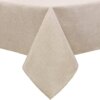 Hiasan Faux Linen Rectangle Tablecloth - Wrinkle and Stain Resistant Washable Table Cloth for Kitchen Dining Room Holiday Table Cover for Party Dinner, Beige, 54 x 80 Inch