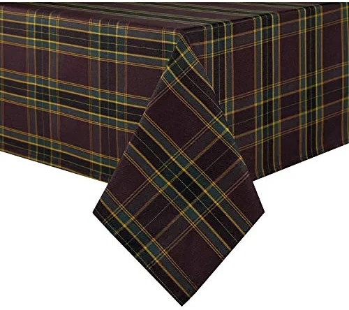 Hosonson Checkered Rectangle Table Cloth 60x84 Inch - Plaid Waterproof Holiday Decoration Tablecloth - Reusable Wipable Fabric Table Linen Cover for Kitchen,  Indoor and Outdoor