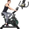 Indoor Stationary Exercise Bike, Mechanical Resistance Workout Bike with LED Monitor & Phone Holder, Belt Drive Exercise Bikes, for Home Cardio Workout Training, Heavy Flywheel Upgraded Version