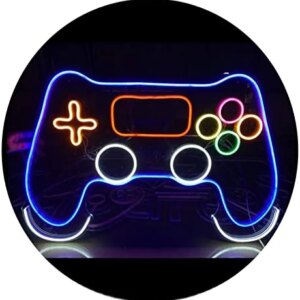 JOFEGE Neon Sign Led Neon Light Sign Gamepad/Game Console-Shaped Advertising Signs LED Outdoor Door Head Lights Video Game Wall Decoration Atmosphere Lights(31.5x20.5Inch) Signs (Color : Gamepad)