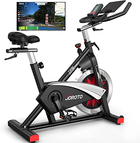 JOROTO X2 Stationary Exercise Bike | X2PRO Bluetooth Magnetic Belt Drive Indoor Cycling Bike, 300 Pounds Loads Fitness Cycle Bikes