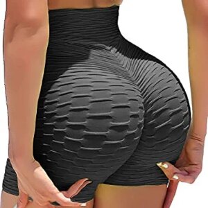 KIWI RATA Women's High Waisted Yoga Shorts Sports Gym Ruched Butt Lifting Workout Running Hot Leggings