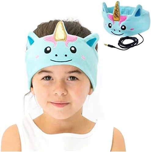 Kids Headphones by CozyPhones, Headband Earphones for Children, Baby, & Toddlers 1-3. Stretchy & Comfy for Home, Plane & Car Travel Accessories - Mystic Unicorn