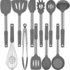 Kitchen Utensil Set,Silicone Cooking Utensils, Kitchen Utensils Set with Stainless Steel Handle,Silicone Spatula Set Utensil Set, Cooking Utensil Set,Kitchen Tools Gadgets for Nonstick Cookware