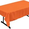 LA Linen Polyester Poplin Washable Rectangular Tablecloth, Stain and Wrinkle Resistant Table Cover 60x84, Fabric Table Cloth for Dinning, Kitchen, Party, Holiday 60 by 84-Inch, Orange