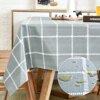 LOHASCASA Vinyl Oilcloth Tablecloth Square Wipeable Oil-Proof Waterproof PVC Tablecloth Plaid 54 x 54 Inch