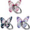 LSL Cute Butterfly Cell Phone Ring Holder 360°Rotation Metal Finger Stand Kickstand Universal Compatible with iPhone Samsung Galaxy LG Google Pixel iPad Three Pack Pink Blue Purple Pretty Butterfly