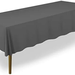 Lann's Linens - 60" x 126" Premium Tablecloth for Wedding / Banquet / Restaurant - Rectangular Polyester Fabric Table Cloth - Dark Gray