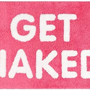 Layery Get Naked Bath Mat Pink Cute Funny Bathroom Rugs Non-Slip Bath Rug Soft Absorbent Microfiber Floor Carpet Washable Entryway Door Mat for Tub Shower Decor, 20”x32”