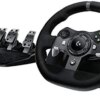 Logitech G920 Driving Force Racing Wheel and Floor Pedals, Real Force Feedback, Stainless Steel Paddle Shifters, Leather Steering Wheel Cover for Xbox Series X|S, Xbox One, PC, Mac - Black