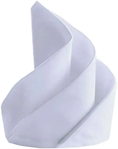 Lukeville Luxury Linen Dinner Napkins Set of 6 Pieces 12x 12 Inch Table Linens Made from Satin Cotton Fabric Napkins for Kitchen Table, Restaurant, Holidays, White Solid