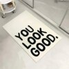 Lukinbox You Look Good Bath Mats for Bathroom , Black and White Non-Slip Trendy Bath Rugs, Funny Cute Bathroom Rug Mat for Shower Indoor Decor, 20"x31"