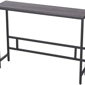 MAJARO Modern Industrial Sofa Console Table for Living Room, Office (Dark Grey, Single Layer)