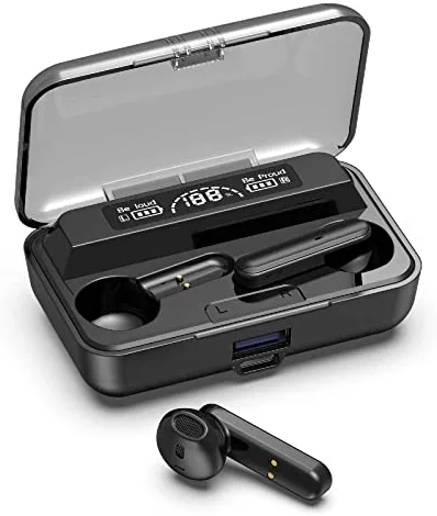 MIANHT Light-Weight Wireless Earbuds Bluetooth 5.0 Headphone T-ouch Control Stereo Sound Bluetooth Earbuds with Mic Wireless Earbuds Charging Case