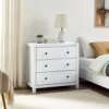 MUSEHOMEINC Rustic Wood with 3-Drawer Dresser,Storage Night Stand,Round Metal knobs,White Washed Finish