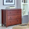 MUSEHOMEINC Wood with 3-Drawer Dresser,Storage Night Stand,Round Metal knobs,Espresso Finish