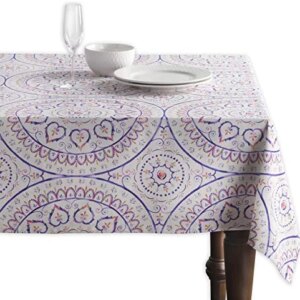 Maison d' Hermine Mandala 100% Cotton Tablecloth Kitchen Dining Table Cloth for Square Tables Farmhouse Tabletop Cover for Parties, Wedding Use Spring/Summer (54"x54")