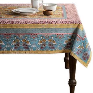 Maison d' Hermine Marquise 100% Cotton Tablecloth Kitchen Dining Table Cloth for Square Tables Farmhouse Tabletop Cover for Parties, Wedding Use Spring/Summer (54"x54")