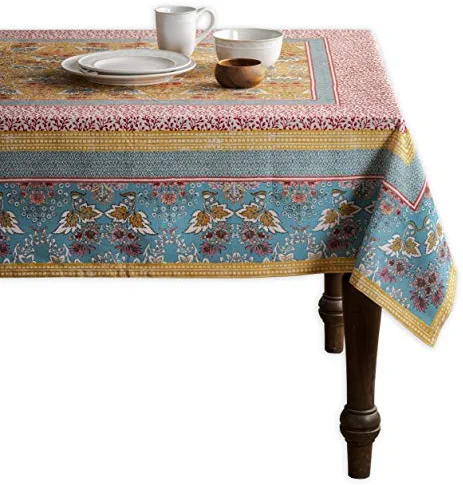 Maison d' Hermine Marquise 100% Cotton Tablecloth Kitchen Dining Table Cloth for Square Tables Farmhouse Tabletop Cover for Parties, Wedding Use Spring/Summer (54"x54")