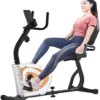 Merax Indoor Recumbent Exercise Bike Stationary Cycling Bike, 8 Level Magnetic Resistance, Adjustable Saddle