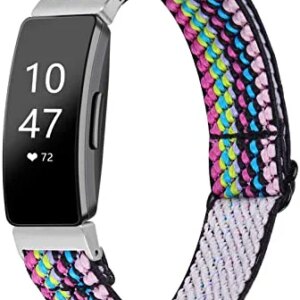 Miiya Inspire 2 Nylon Band, Lightweight Handmade Adjustable Fabric Elastics Wrsits Strap Replacement Bands for Inspire 2 (T03)