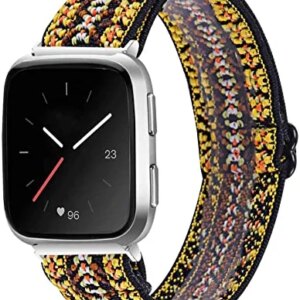 Miiya Versa Lite Nylon Band, Lightweight Handmade Adjustable Fabric Elastics Wrsits Strap Replacement Bands for Versa/Versa 2/ Versa Lite Special Edition for Women Men (M04)