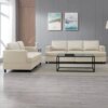 Mixoy Fabric Sofa Set, Modern Sofa Set Furniture, Upholstered Sofa Couches for Living Room, Bedroom (Sofa&Loveseat, Beige)