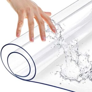 Multi-Size Table Protector Tablecloth Protector Large Clear Plastic Tablecloth Waterproof Wipeable Vinyl Tablecloth PVC for Rectangle Dining Table Mat Pad Furniture Protector 28x60 Inch 1.0mm Thick