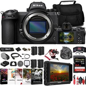 Nikon Z7 II Mirrorless Camera (1653) + 4K Monitor + 64GB Memory Card + Bag + 3 x EN-EL15c Battery + Card Reader + LED Light + Corel Photo Software + Rode Compact Mic + Flex Tripod + More (Renewed)