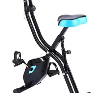 OGMAY Home Indoor Folding Fitness Bicycle Cardio Trainer Time Speed Calories Display Spinning Bike Fat Burning Exercise Bike