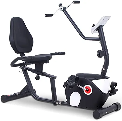 OGMAY Horizontal Exercise Bike Home Magnetic Control Middle and Old People Exercise Equipment Sports Muscle Training Equipment