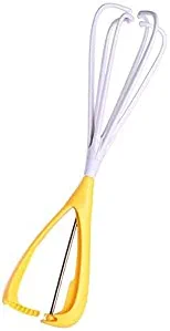 OSBYDddq Wisk 2pcs Manual Whisk,Stainless Steel Egg Liquid Mixer,Baking Kitchen Gadgets,Cream Butter Milk Mixer Stirrer (Color : Yellow)