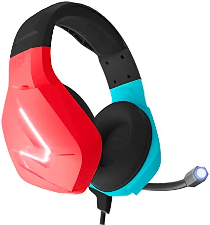 Orzly Gaming Headset with Mic for Nintendo Switch OLED and Lite Joycon Color Match with Led Light Microphone & Remote - Hornet RXH-20 Tanami Edition