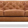 POLY & BARK Essex 89" Sofa in Full-Grain Pure-Aniline Italian Tanned Leather in Cognac Tan