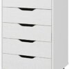 Panana 5/7 Drawer Chest, Wooden Tall Dresser Storage Dresser Cabinet With Wheels, Office Organization And Storage, Bedroom Furniture (White)