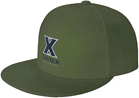 Parndeok Xavier University Dult Unisex Flat Brim Baseball Cap Hat Black