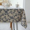 Pastoral Rectangle Tablecloth - 60 x 120 Inch - Linen Fabric Table Cloth - Washable Table Cover with Dust-Proof Wrinkle Resistant for Restaurant, Picnic, Indoor and Outdoor Dining, Floral (Dark Blue)