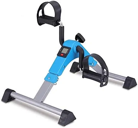 Pedal Exerciser for Seniors Folding Arm and Leg Pedal Exerciser Indoor Portable Mini Exercise Bike Gym Fitness Leg Cardio Training Resistance Adjustable with LCD Display