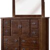 Progressive Furniture Trestlewood Dresser with Mirror, 8-Drawer, Brown