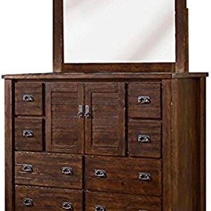 Progressive Furniture Trestlewood Dresser with Mirror, 8-Drawer, Brown