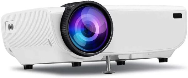 QINERSAW Video Projectors, Mart Portable Mini LED 3D TV Projector 1080P Projector 130" 1000:1 Contrast Support HDMI VGA AV USB for Home Entertainment (Color : White)