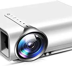 QINERSAW Video Projectors, Mini Portable Video Projector Mini Projector, 1080P Supported, with 130" Projection Size Home Theater HDMI VGA AV USB TV Laptop Games and Smartphones (Color : White)