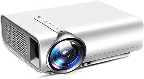 QINERSAW Video Projectors, Mini Portable Video Projector Mini Projector, 1080P Supported, with 130" Projection Size Home Theater HDMI VGA AV USB TV Laptop Games and Smartphones (Color : White)