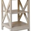 Rainbow Sophia Side Table, Modern Farmhouse Wood End Table with 3-Tier Storage, White Oak